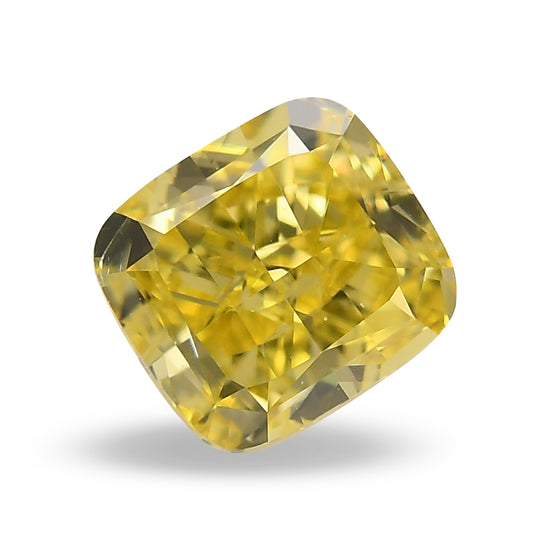 0.51 Carat Fancy Intense Yellow Cushion Diamond SI1 GIA
