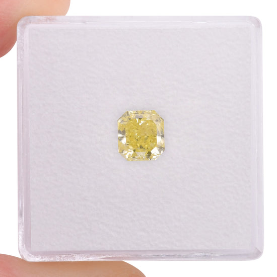 0.94 Carat Fancy Intense Yellow Radiant Diamond (I1) GIA