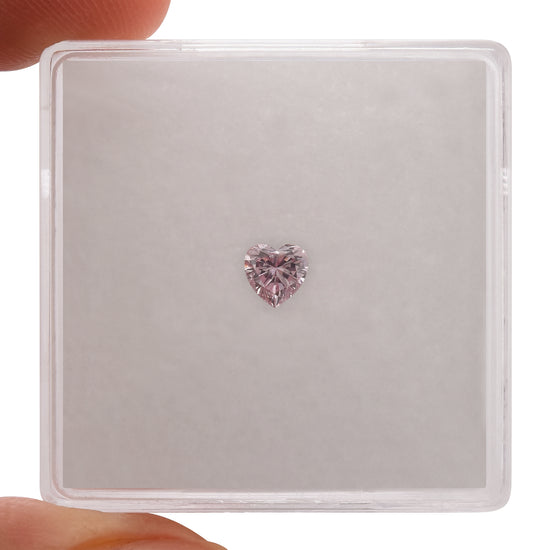 0.20 Carat Fancy Purplish Pink HEART Diamond SI1 GIA