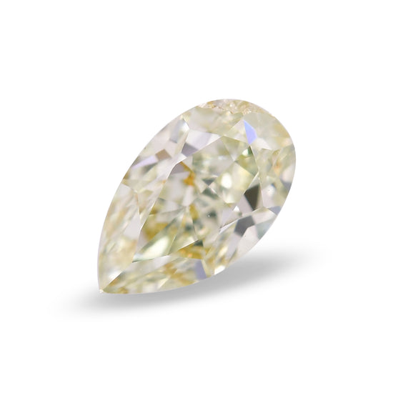 0.33 Carat Fancy Light Yellow Green Pear Diamond SI2 GIA