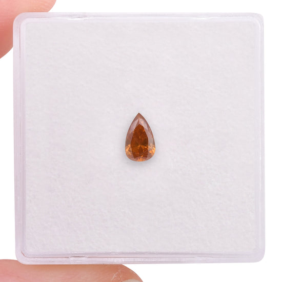 0.26 Carat Fancy Deep Yellowish Orange Pear Diamond (VS2) GIA