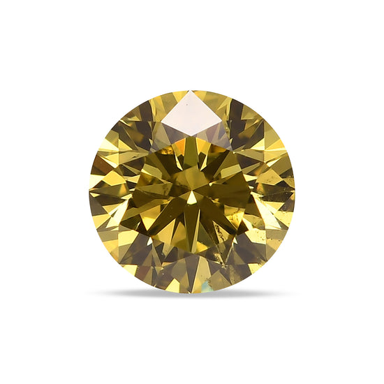 1.28 Carat Fancy Vivid Yellow Round Diamond SI2 GIA