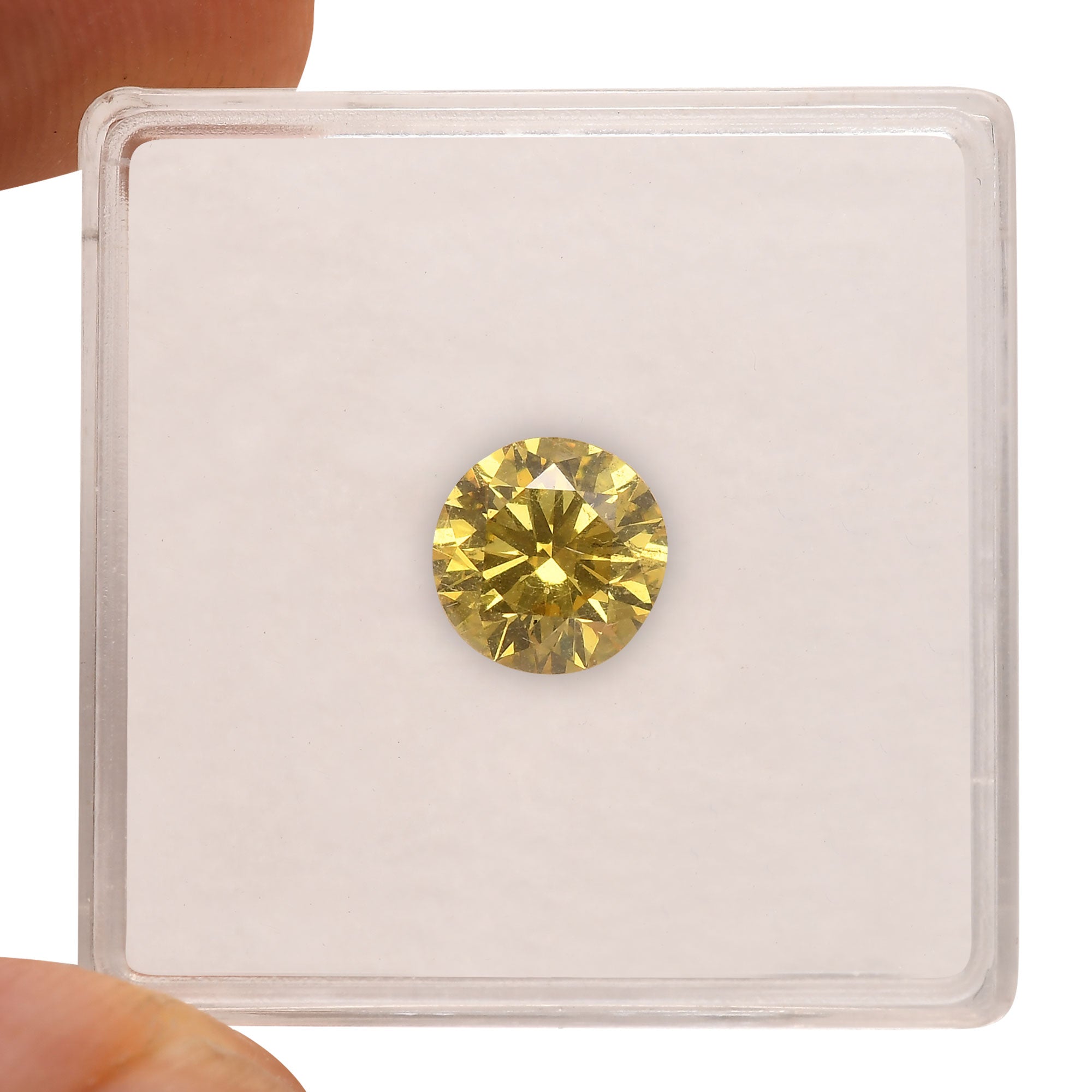 1.28 Carat Fancy Vivid Yellow Round Diamond SI2 GIA | LEIBISH