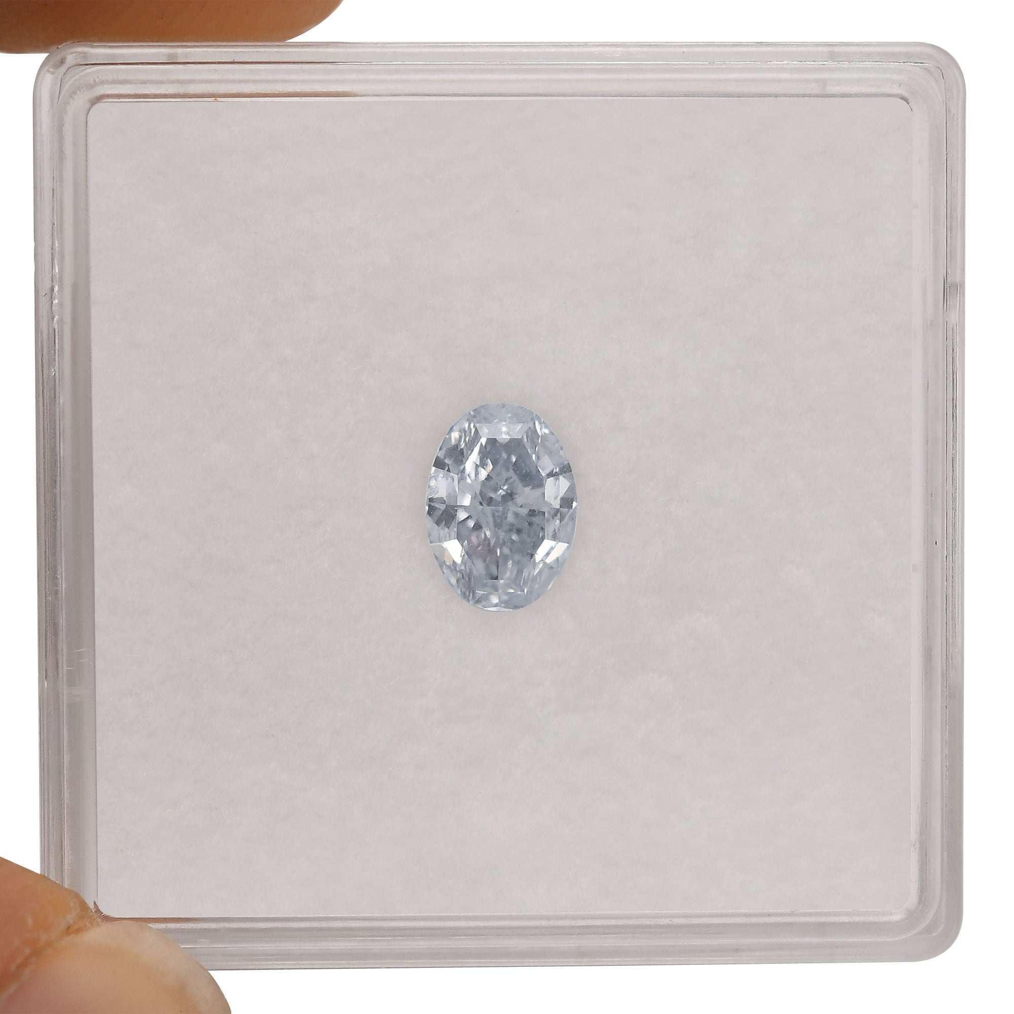 0.60 Carat Fancy Blue Oval Diamond VS2 GIA | LEIBISH