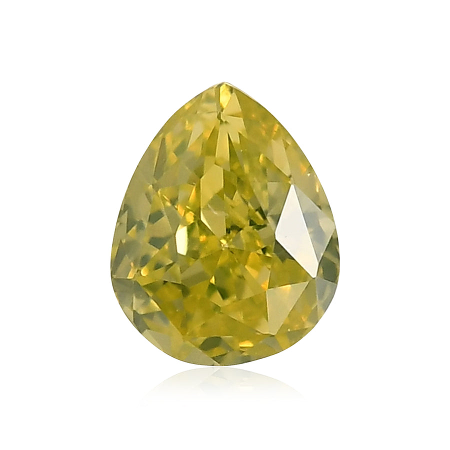 0.22 Carat Fancy Intense Yellow Pear Diamond VS2 GIA