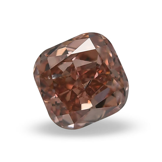 0.46 Carat Fancy Intense Orangy Pink Cushion Diamond (SI1) GIA