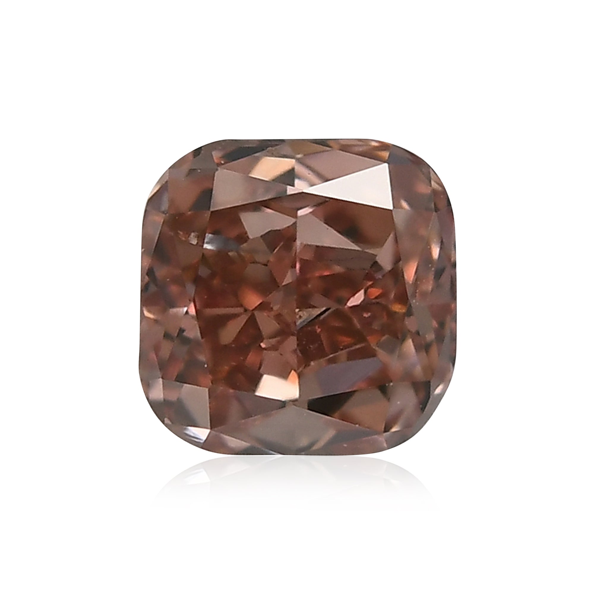 0.46 Carat Fancy Intense Orangy Pink Cushion Diamond (SI1) GIA