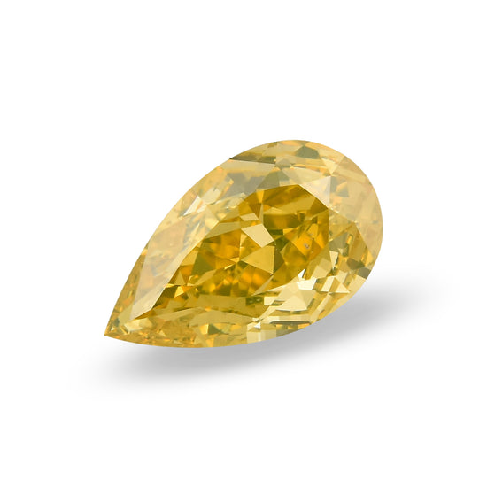 0.57 Carat Fancy Deep Yellow Pear Diamond SI1 GIA