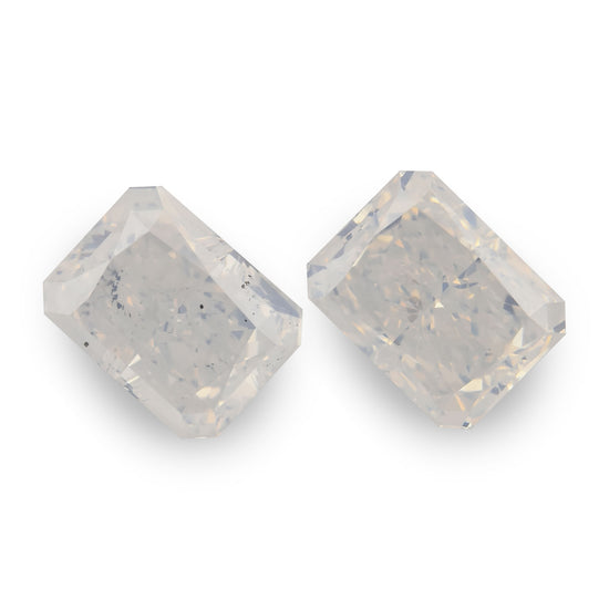 4.34 Carat Fancy White Radiant Diamonds