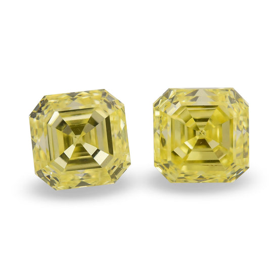 0.69 Carat Fancy Yellow Asscher Diamonds (VS)