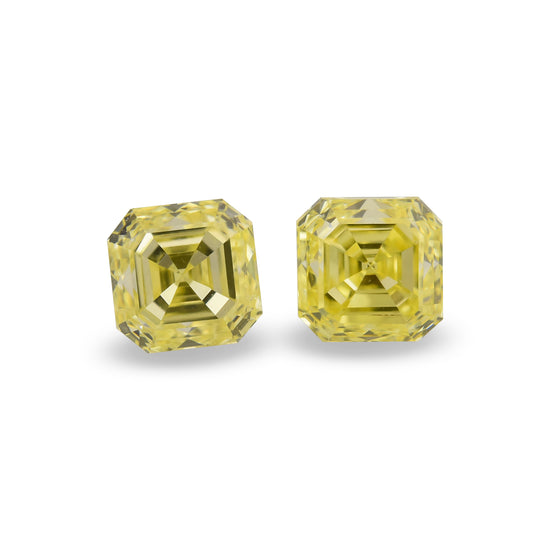 0.69 Carat Fancy Yellow Asscher Diamonds (VS)