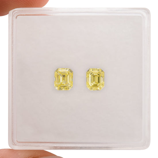 0.78 Carat Fancy Yellow Asscher Diamonds (VS)