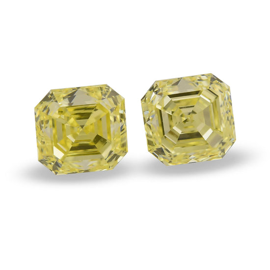 0.91 Carat Fancy Yellow Asscher Diamonds (VS)