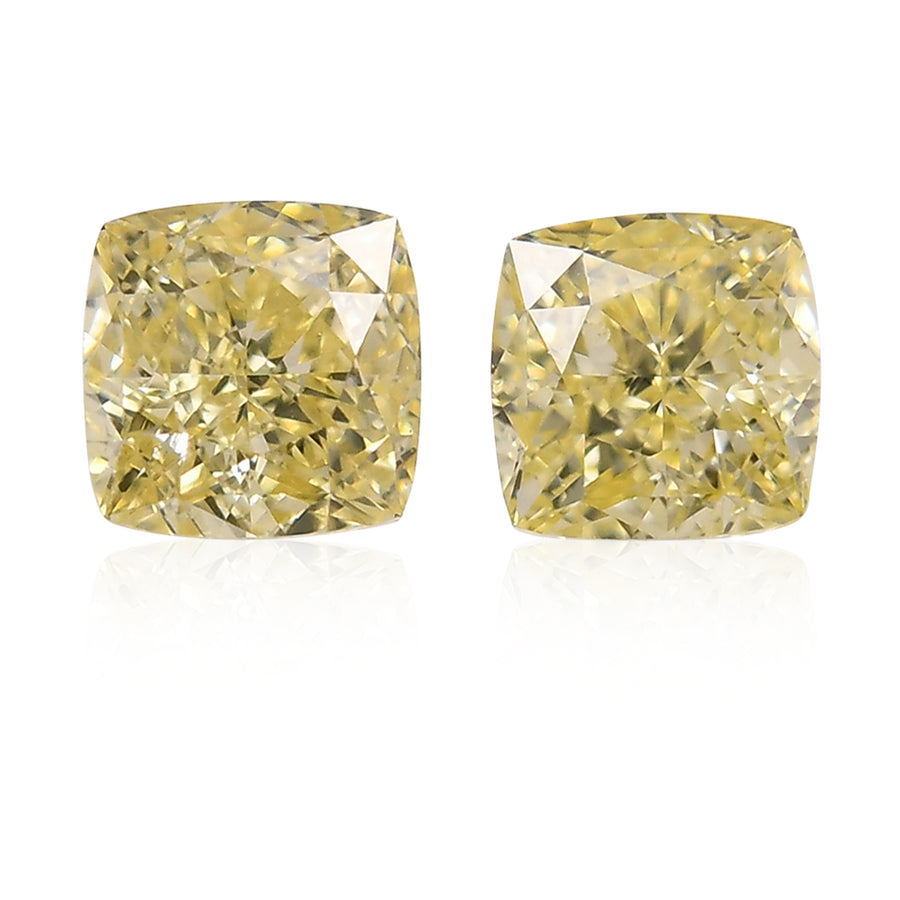 0.64 Carat Fancy Yellow Cushion Diamonds SI1