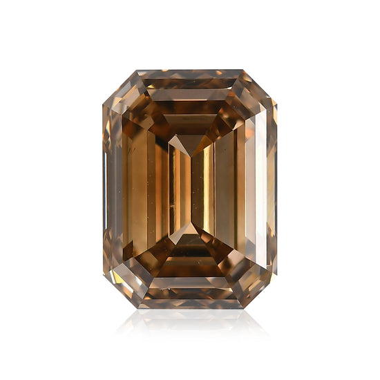 5.02 Karat Fancy Dark Orangy Brown Smaragd Diamant VS2 GIA