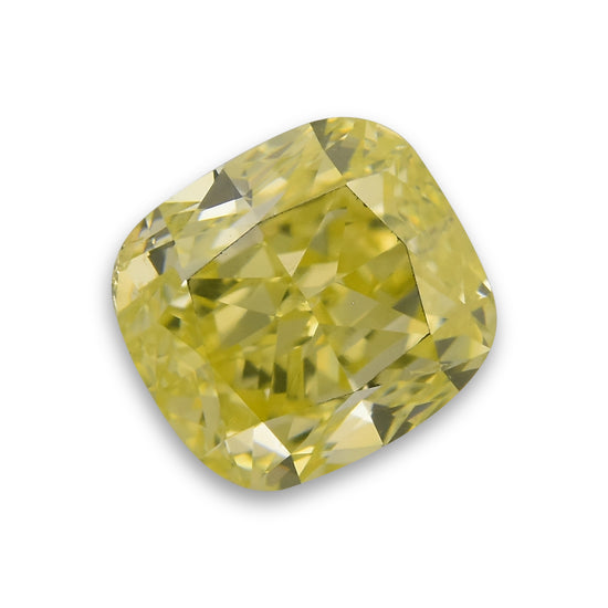 0.72 Carat Fancy Greenish Yellow Cushion Diamond SI1 GIA
