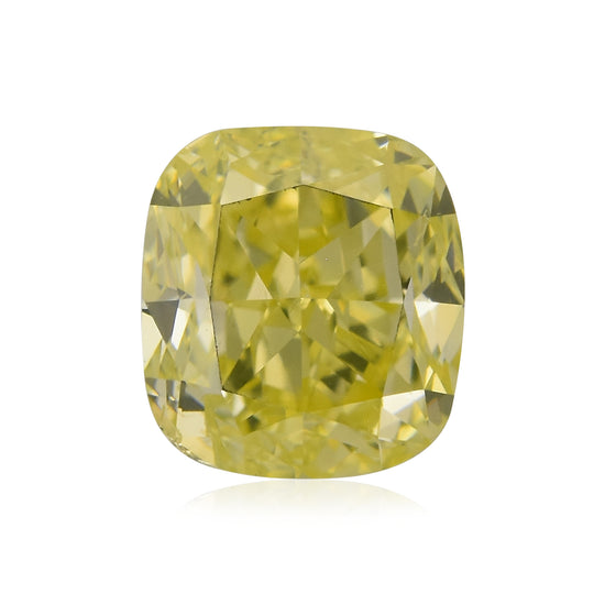 0.72 قيراط ألماسة Cushion بلون Fancy Greenish Yellow بدرجة نقاء SI1 من GIA
