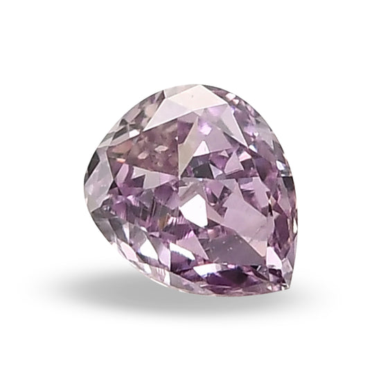 0.14 Carat Fancy Intense Pink Purple Pear Diamond (I1) GIA