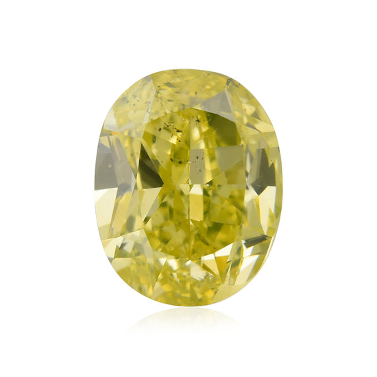 ألماسة بيضاوية 1.01 قيراط Fancy Intense Greenish Yellow SI2 GIA
