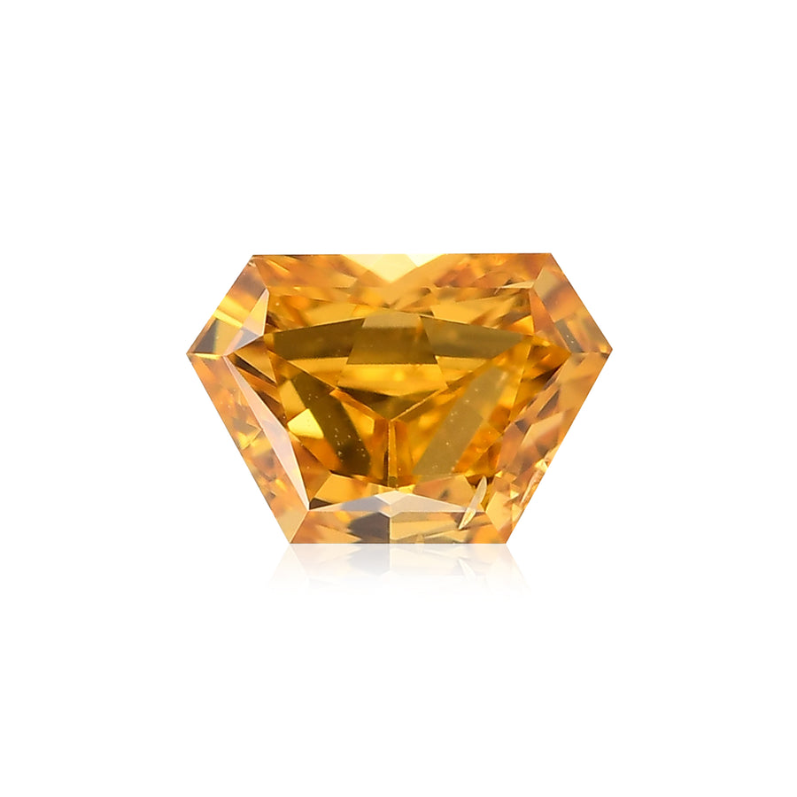 0.57 قيراط ألماسة بشكل شبه منحرف Fancy Vivid Yellow Orange بدرجة نقاء SI2 من GIA