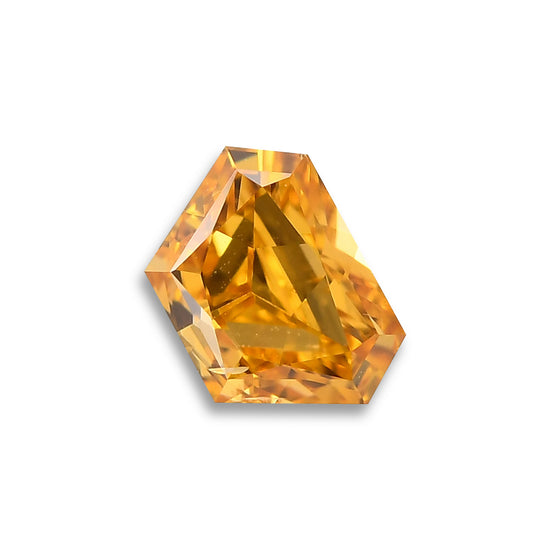 0.57 Carat Fancy Vivid Yellow Orange Trapezoid Diamond SI2 GIA