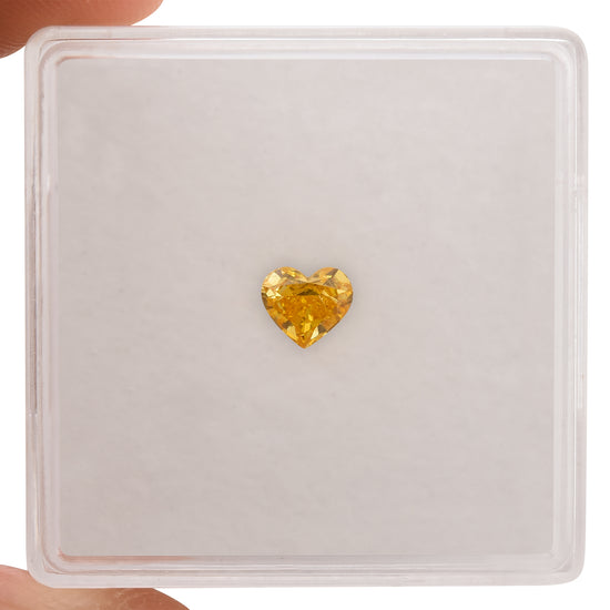 0.31 Carat Fancy Vivid Yellow Orange HEART Diamond VS1 GIA
