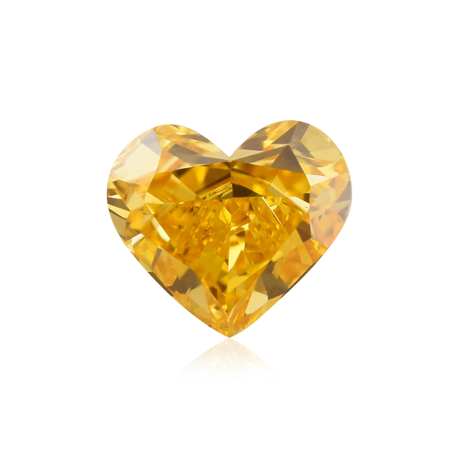 0.31 Carat Fancy Vivid Yellow Orange HEART Diamond VS1 GIA