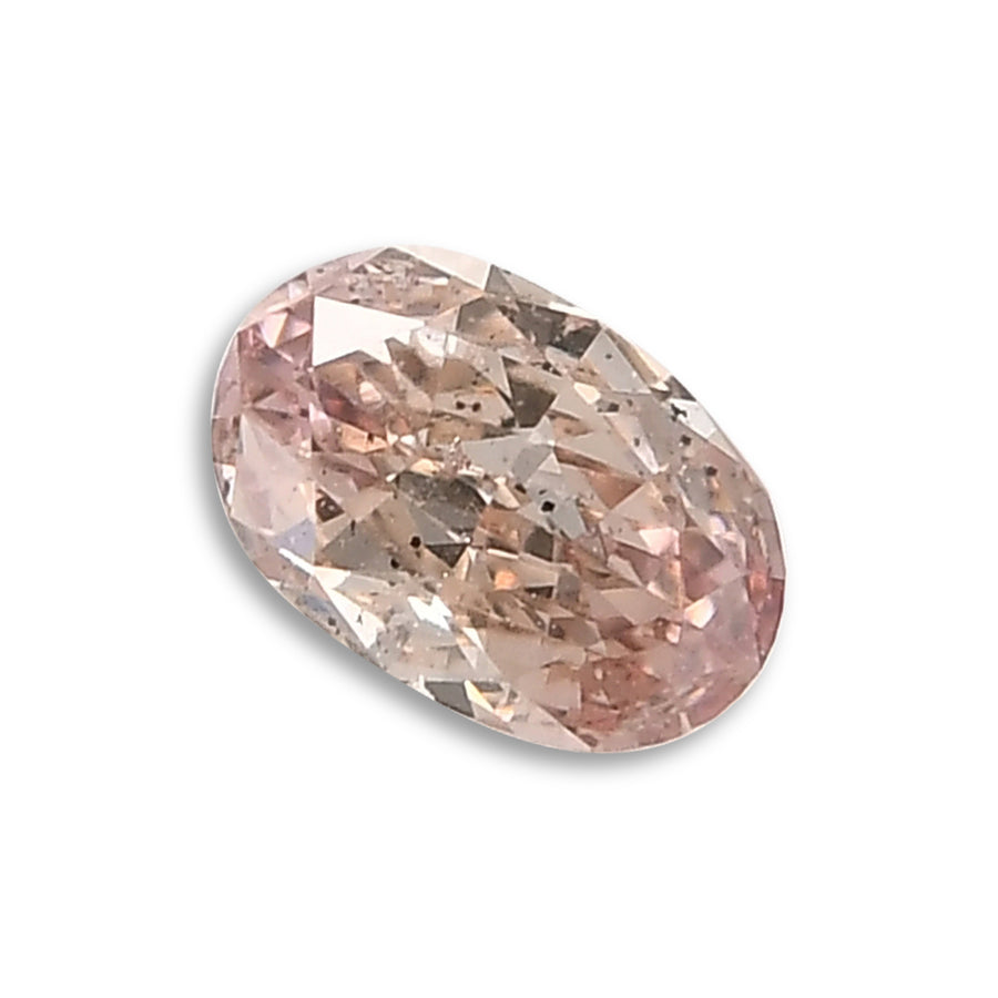 0.14 Carat Fancy Orangy Pink Oval Diamond (I1) GIA