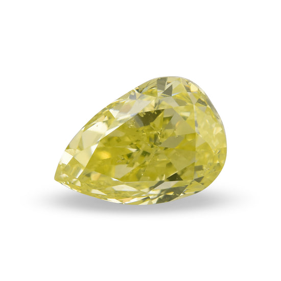 1.01 Carat Fancy Intense Green Yellow Pear Diamond SI2 GIA