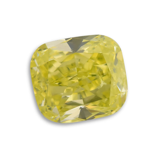 0.38 Carat Fancy Intense Green Yellow Cushion Diamond SI2 GIA
