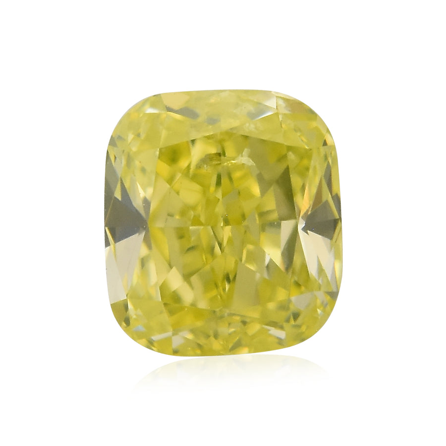 Diamante a cuscino Fancy Intense Green Yellow da 0,38 carati SI2 GIA