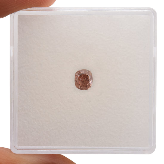 0.31 Carat Fancy Orangy Pink Radiant Diamond I1 GIA