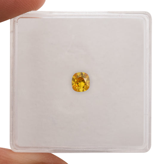 0.30 Carat Fancy Vivid Orange Yellow Cushion Diamond SI1 GIA