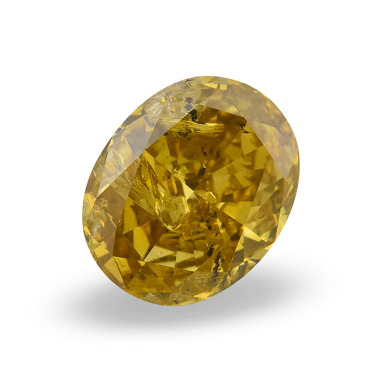 ألماسة بيضاوية Fancy Deep Brownish Yellow بوزن 1.19 قيراط (I2) GIA