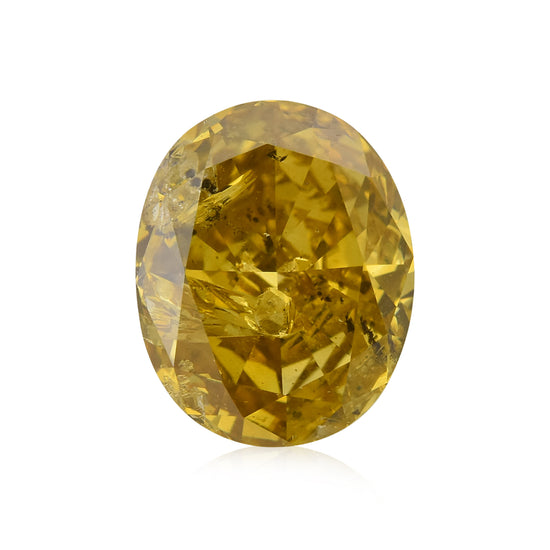 ألماسة بيضاوية Fancy Deep Brownish Yellow بوزن 1.19 قيراط (I2) GIA