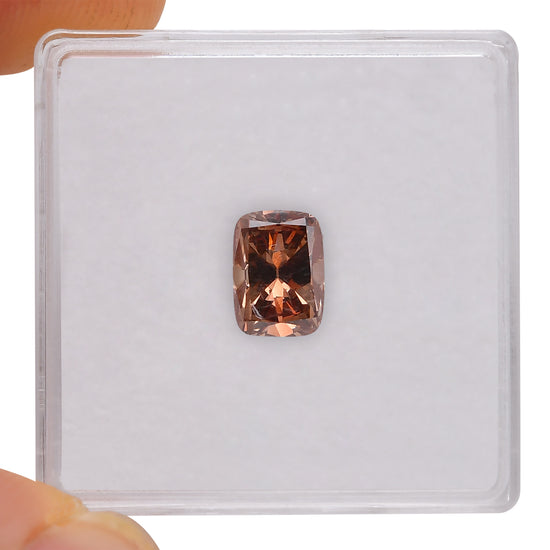 1.17 Carat Fancy Deep Pink Brown Cushion Diamond VS2 GIA