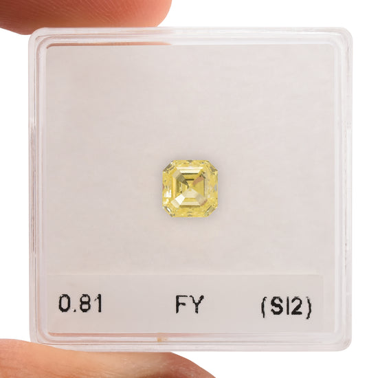 0.81 Carat Fancy Yellow Asscher Diamond (SI2)