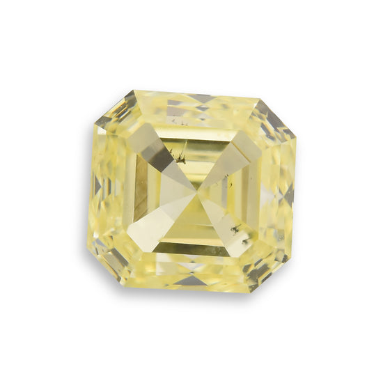 0.81 Carat Fancy Yellow Asscher Diamond (SI2)