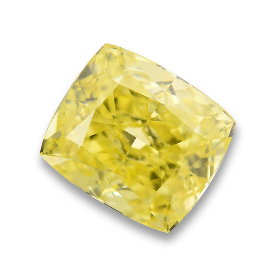 0.50 Carat Fancy Intense Yellow Cushion Diamond VVS2 GIA