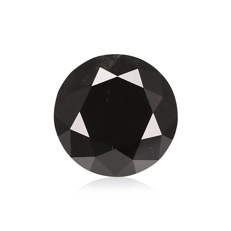 3.43 Carat Fancy Black Round Brilliant Diamond  GIA
