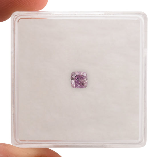0.25 Carat Fancy Intense Pink Purple Cushion Diamond SI2 GIA