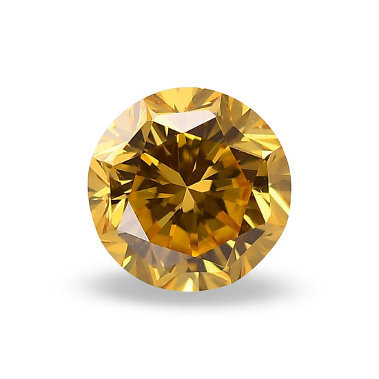 0.53 Carat Fancy Intense Orange Yellow Round Diamond SI1 GIA