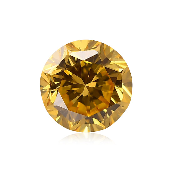 0.53 قيراط ألماسة مستديرة Fancy Intense Orange Yellow بدرجة نقاء SI1 GIA