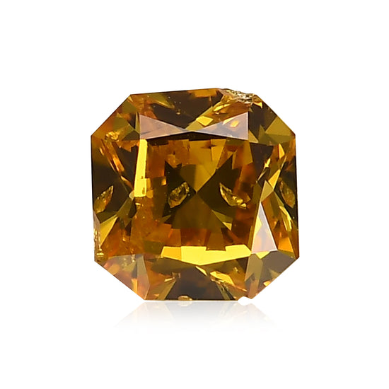 ألماسة راديانت 0.50 قيراط، Fancy Vivid Orange Yellow، بدرجة نقاء I1، GIA