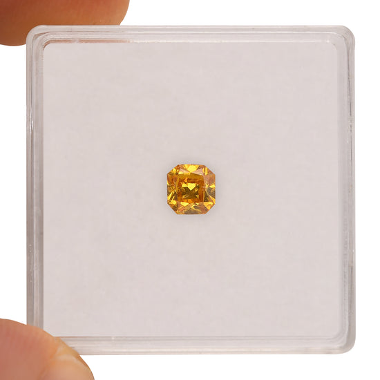 0.50 Carat Fancy Vivid Orange Yellow Radiant Diamond I1 GIA