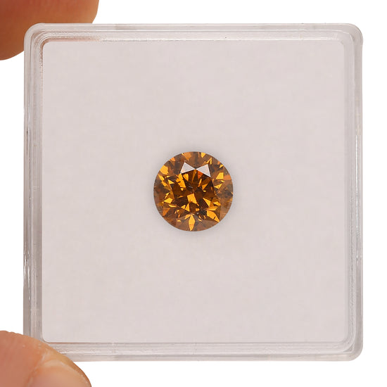 1,20 Karat Fancy Deep Brownish Yellowish Orange runder Brillant I1 GIA