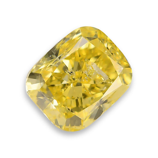 ألماسة كوشن صفراء فاخرة زاهية 1.81 قيراط (I1) GIA