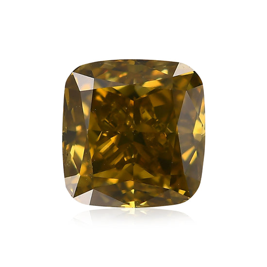 ألماسة كوشن 2.01 قيراط، Fancy Deep Brown Greenish Yellow، SI1، GIA