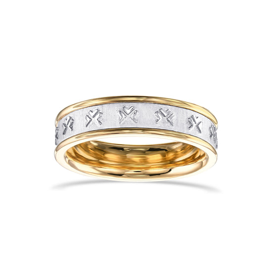 LEGACY - خاتم ذو حافة ذهبية للرجال