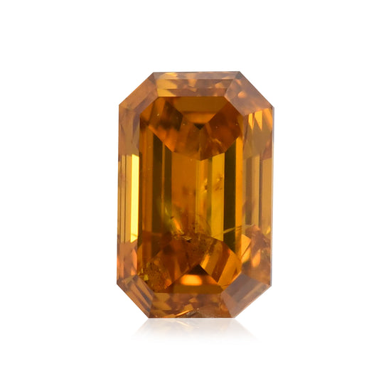 Diamante Smeraldo Fancy Deep Yellow Orange da 0.53 Carati (I1) GIA